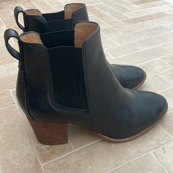 Madewell Black Leather Heeled Booties - Picture 2 of 5